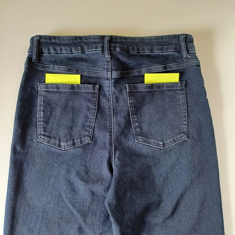 Time and True Pull On Jeans Womens M 8-10 Dark Wash Denim Faux Fly Stretch Pants